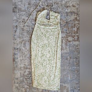 RESA Green and White Floral Halter Dress